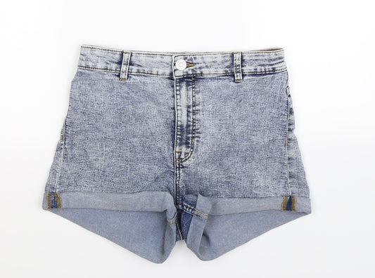 Divided Womens Blue  Denim Hot Pants Shorts Size 10