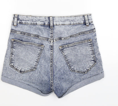 Divided Womens Blue  Denim Hot Pants Shorts Size 10