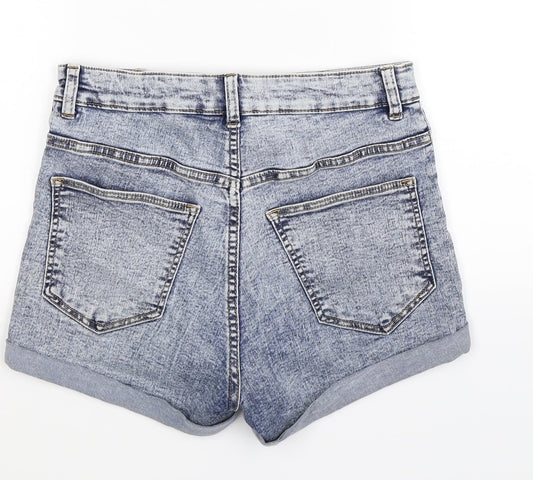 Divided Womens Blue  Denim Hot Pants Shorts Size 10
