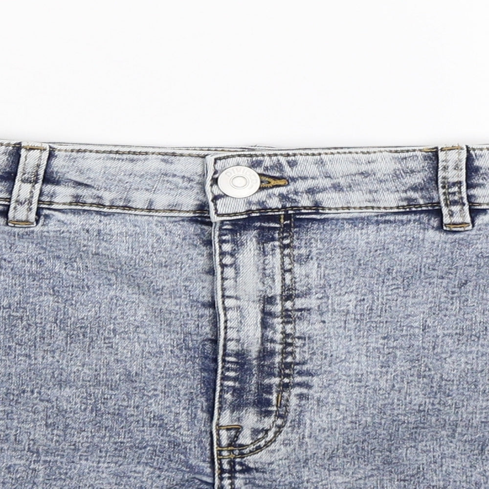 Divided Womens Blue  Denim Hot Pants Shorts Size 10