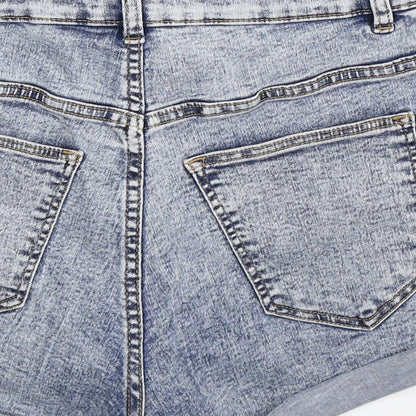 Divided Womens Blue  Denim Hot Pants Shorts Size 10