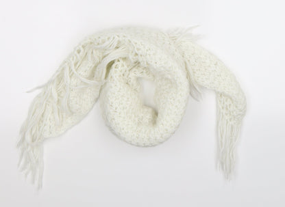 Preworn Womens White  Knit  Shawl/Wrap