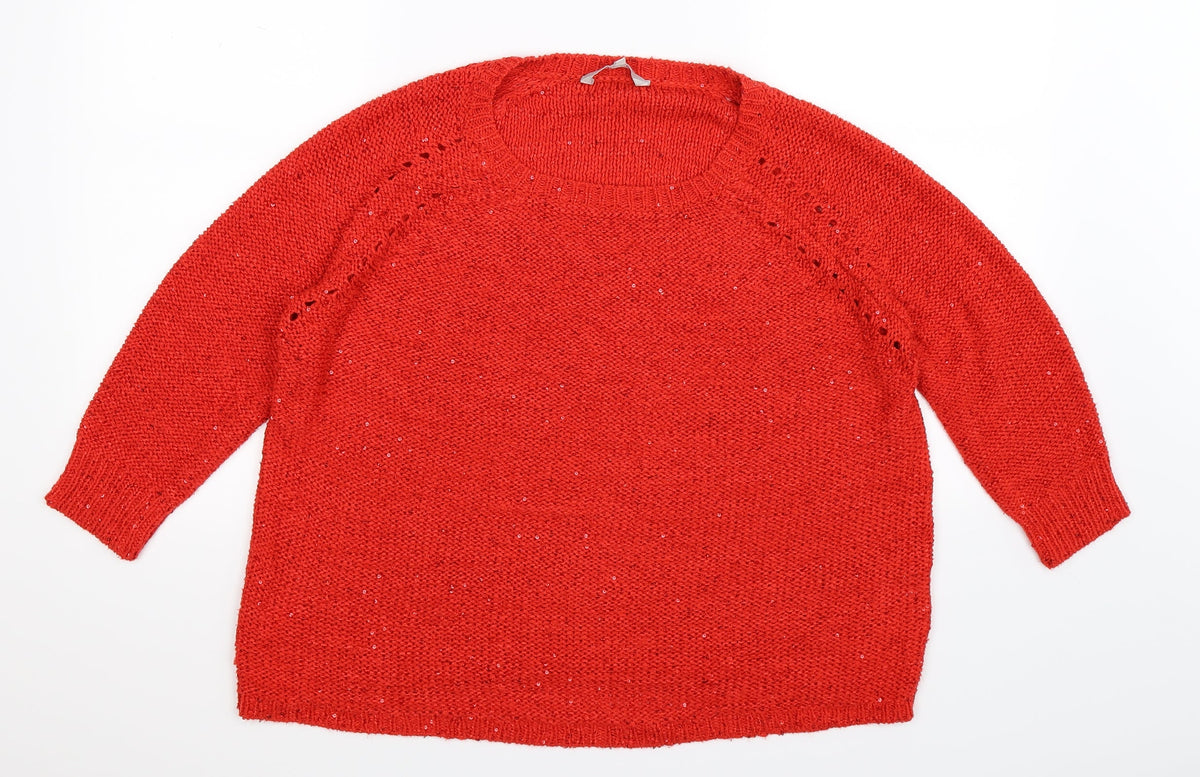 Pebble Bay Womens Red  Knit Pullover Jumper Size M