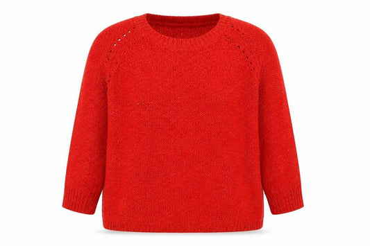 Pebble Bay Womens Red  Knit Pullover Jumper Size M