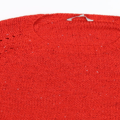 Pebble Bay Womens Red  Knit Pullover Jumper Size M