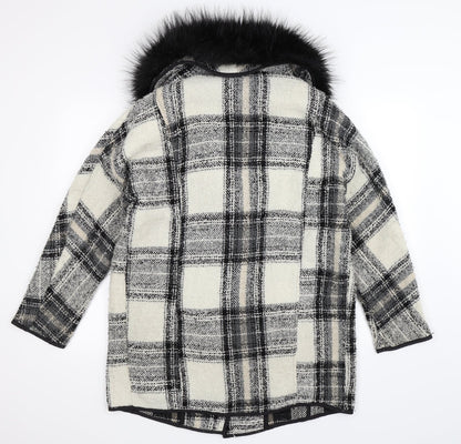 A&G Womens Multicoloured Check  Overcoat Coat Size M