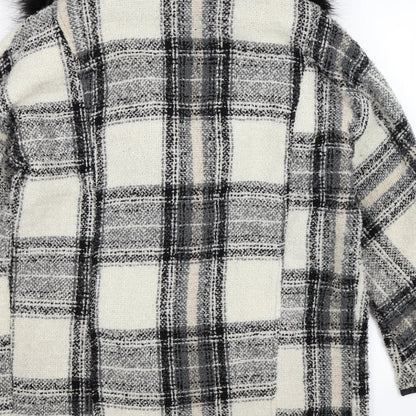 A&G Womens Multicoloured Check  Overcoat Coat Size M