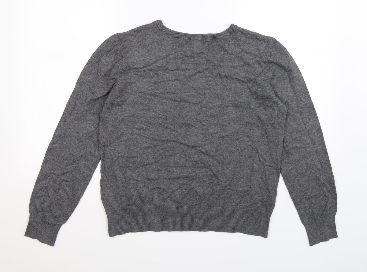 H&M Womens Grey  Knit Pullover Jumper Size M