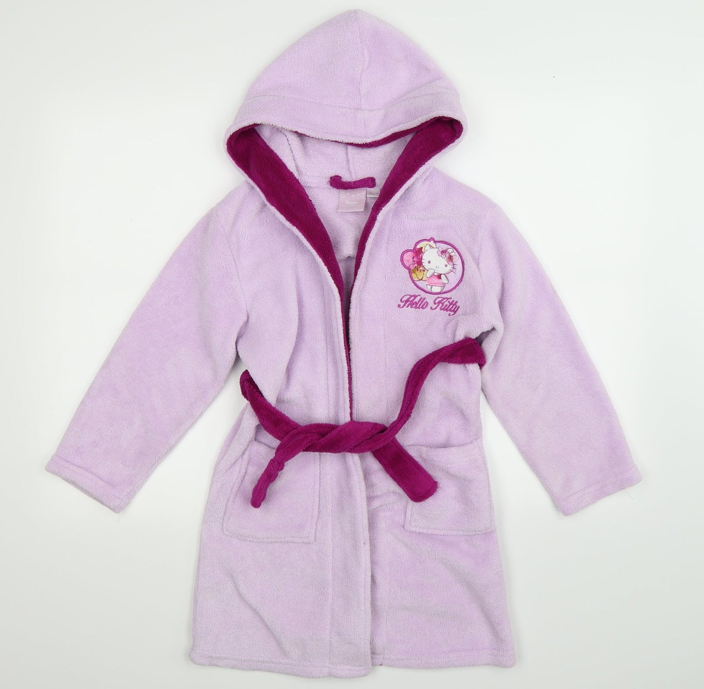 Sanrio Girls Purple Solid Fleece Kimono Robe Size 7-8 Years  - Hello Kitty