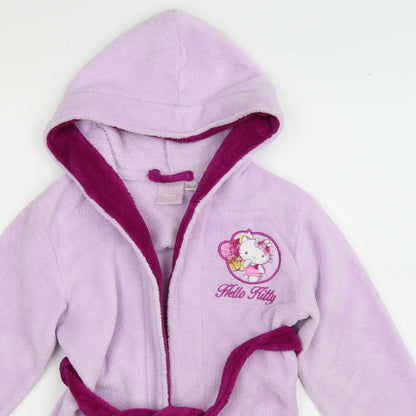 Sanrio Girls Purple Solid Fleece Kimono Robe Size 7-8 Years  - Hello Kitty