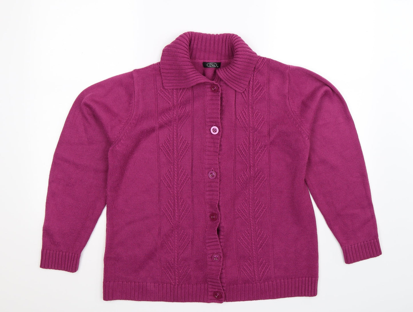 BM Womens Purple  Knit Cardigan Jumper Size M
