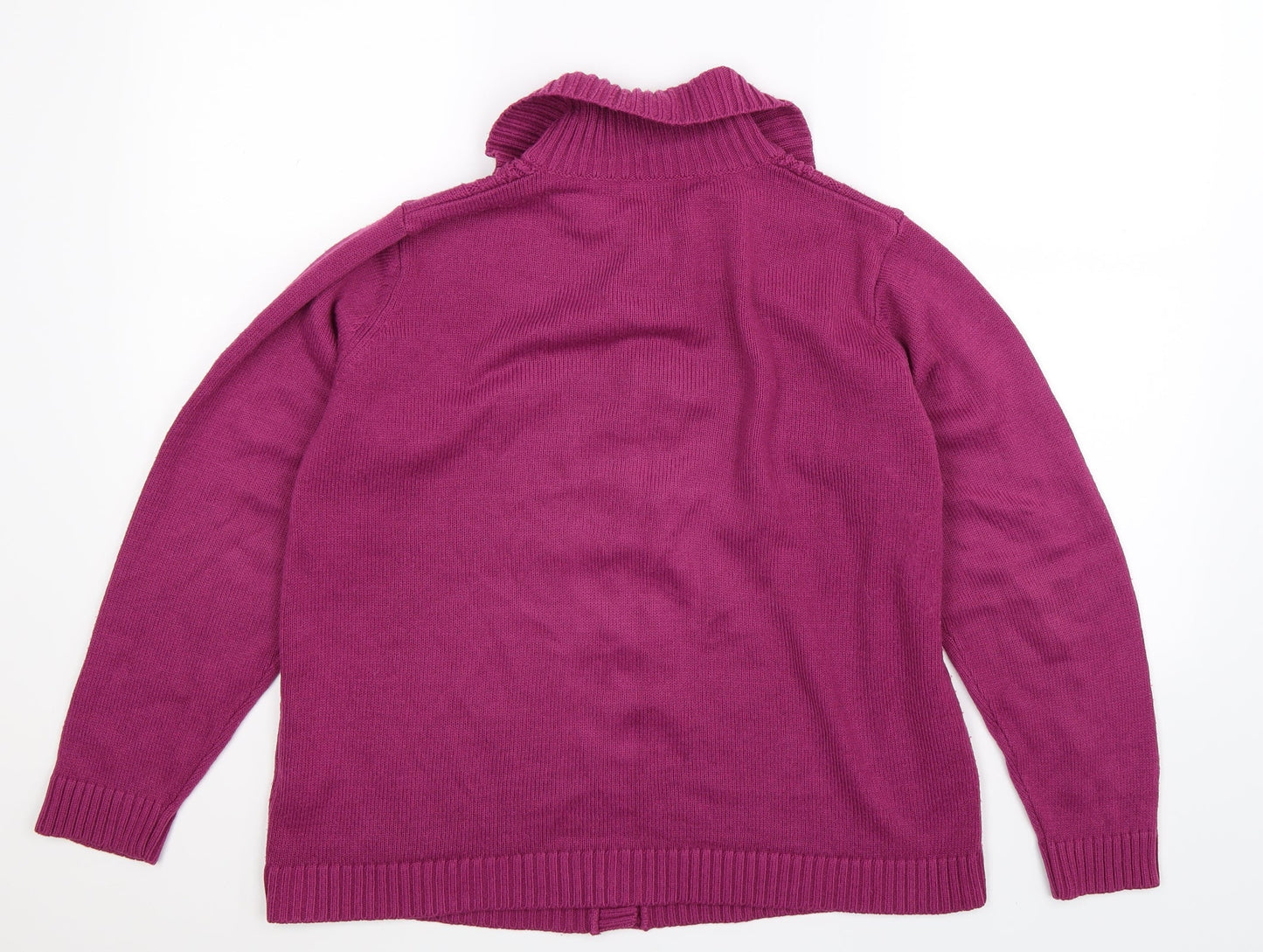 BM Womens Purple  Knit Cardigan Jumper Size M