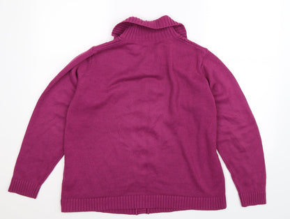 BM Womens Purple  Knit Cardigan Jumper Size M