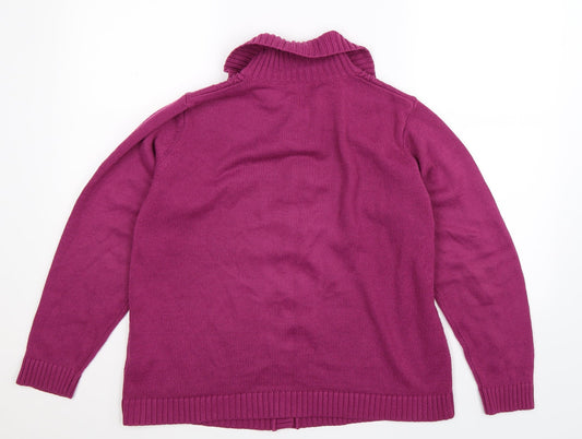 BM Womens Purple  Knit Cardigan Jumper Size M