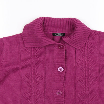 BM Womens Purple  Knit Cardigan Jumper Size M