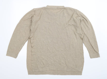Boohoo Womens Beige  Knit Pullover Jumper Size L