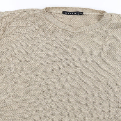 Boohoo Womens Beige  Knit Pullover Jumper Size L