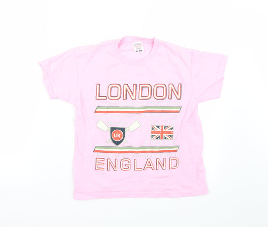 Womens UK Size 8 Preworn Pink Basic T-Shirt
