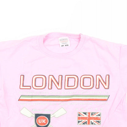 Womens UK Size 8 Preworn Pink Basic T-Shirt
