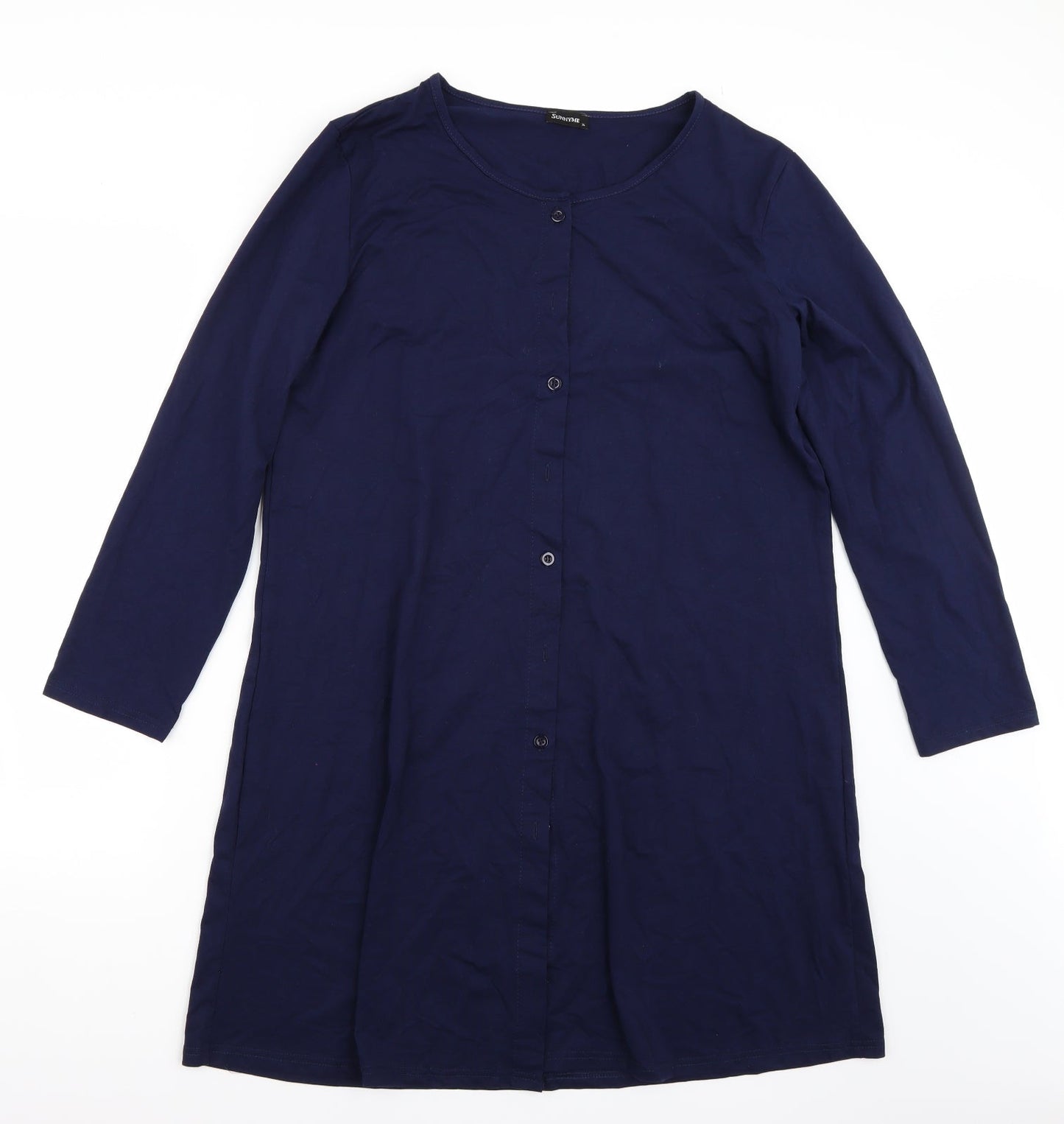 Sunnyme Womens Blue  Rayon T-Shirt Dress  Size XL