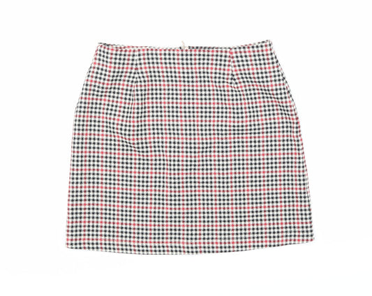 Nasty Gal Womens Beige Check  Mini Skirt Size 8