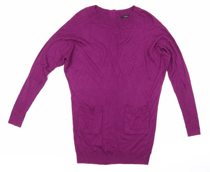 Linea Womens Purple  Knit Jumper Dress  Size S