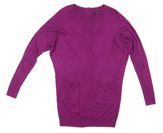 Linea Womens Purple  Knit Jumper Dress  Size S