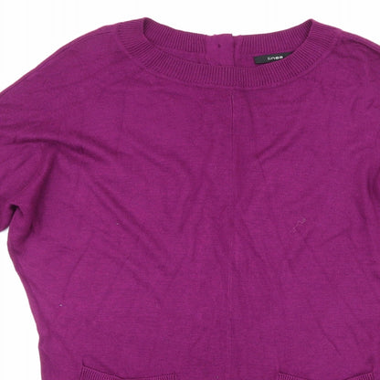 Linea Womens Purple  Knit Jumper Dress  Size S