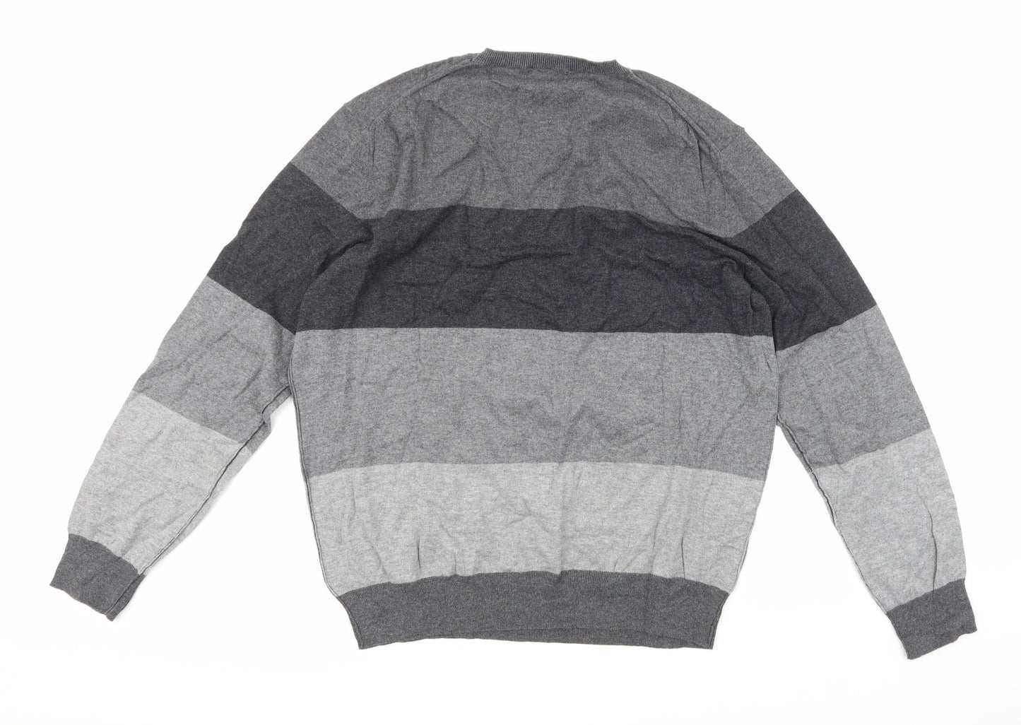 Gap Mens Grey Striped Knit Pullover Jumper Size L