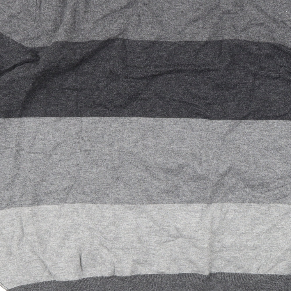 Gap Mens Grey Striped Knit Pullover Jumper Size L