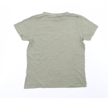 Womens UK Size 12 New Look Green Basic T-Shirt