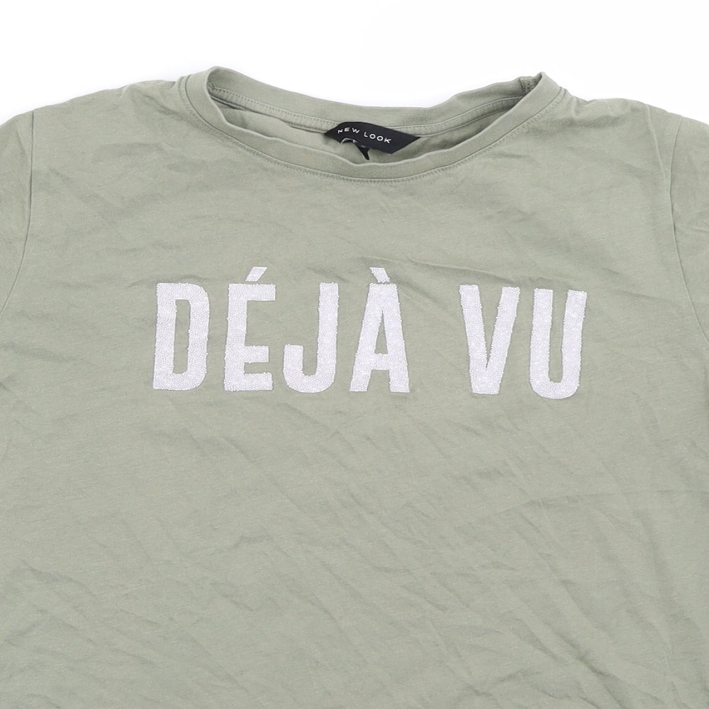 Womens UK Size 12 New Look Green Basic T-Shirt