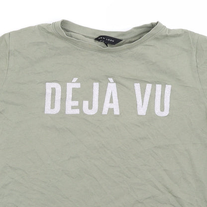 Womens UK Size 12 New Look Green Basic T-Shirt
