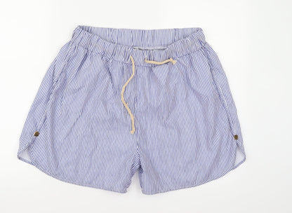 MissLook Womens Blue Striped  Sweat Shorts Size 2XL