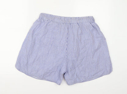 MissLook Womens Blue Striped  Sweat Shorts Size 2XL