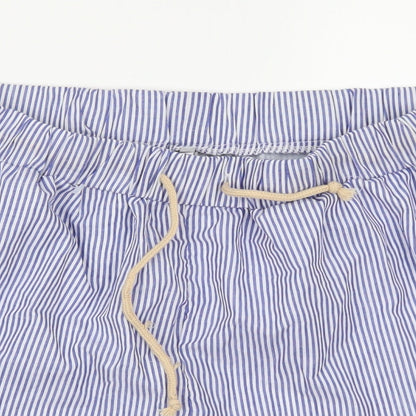 MissLook Womens Blue Striped  Sweat Shorts Size 2XL