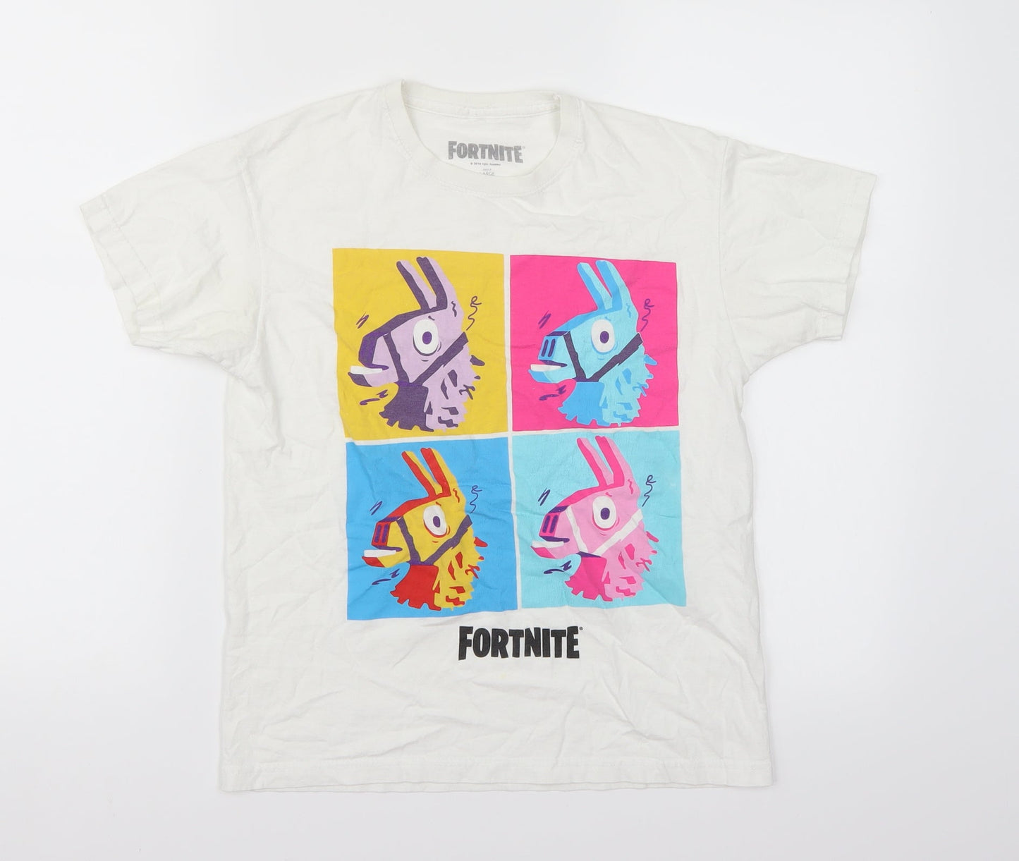 Fortnite Boys White   Basic T-Shirt Size L
