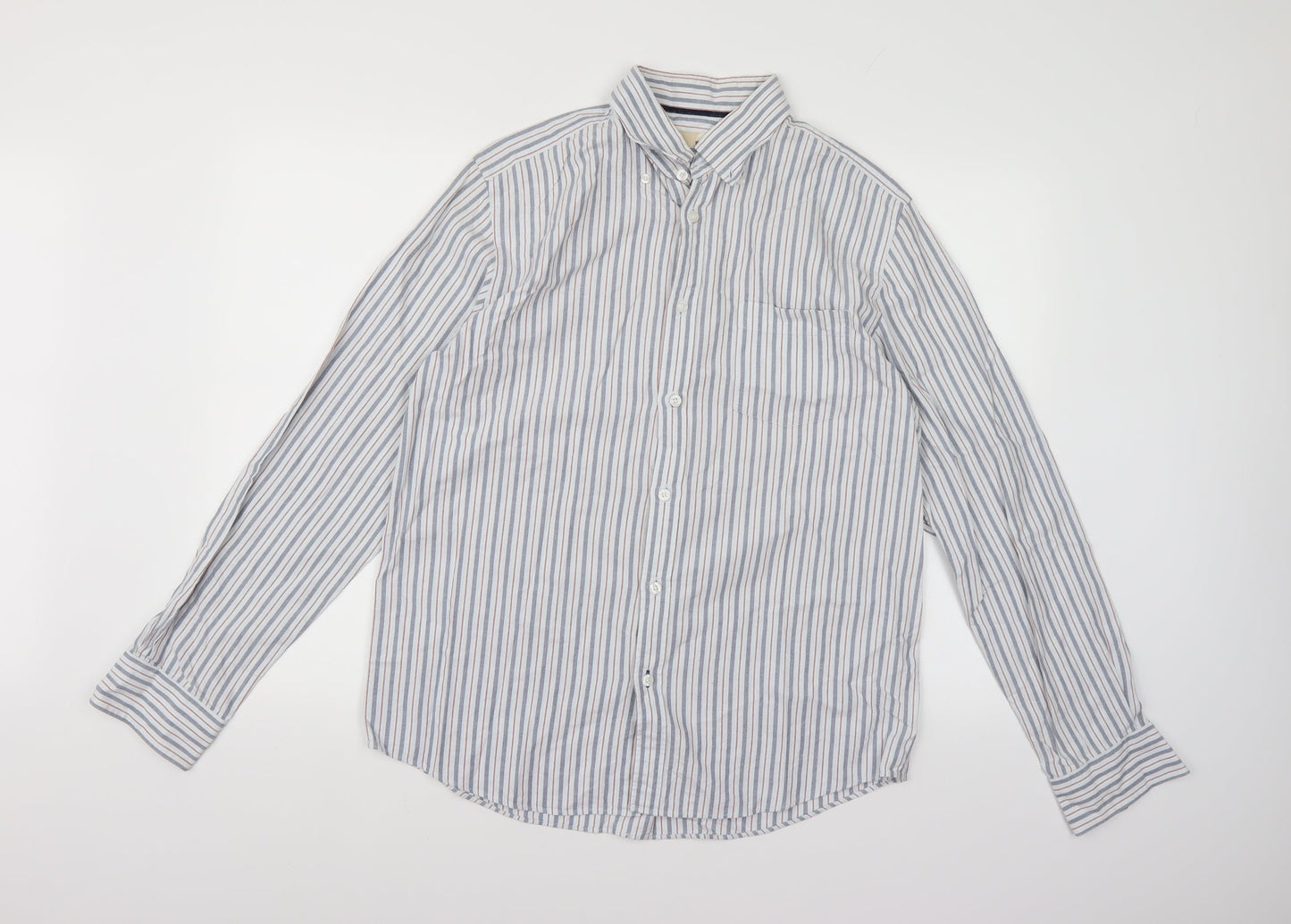 Mens UK Size M john ew Blue  Button-Up Long Sleeve Casual Shirt