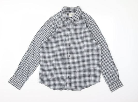 Mens UK Size L john kewis Blue  Button-Up Long Sleeve Casual Shirt