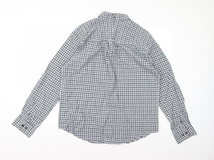 Mens UK Size L john kewis Blue  Button-Up Long Sleeve Casual Shirt