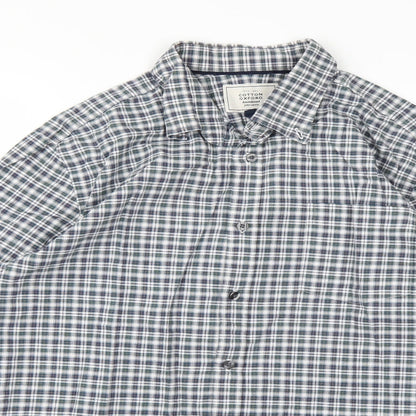 Mens UK Size L john kewis Blue  Button-Up Long Sleeve Casual Shirt