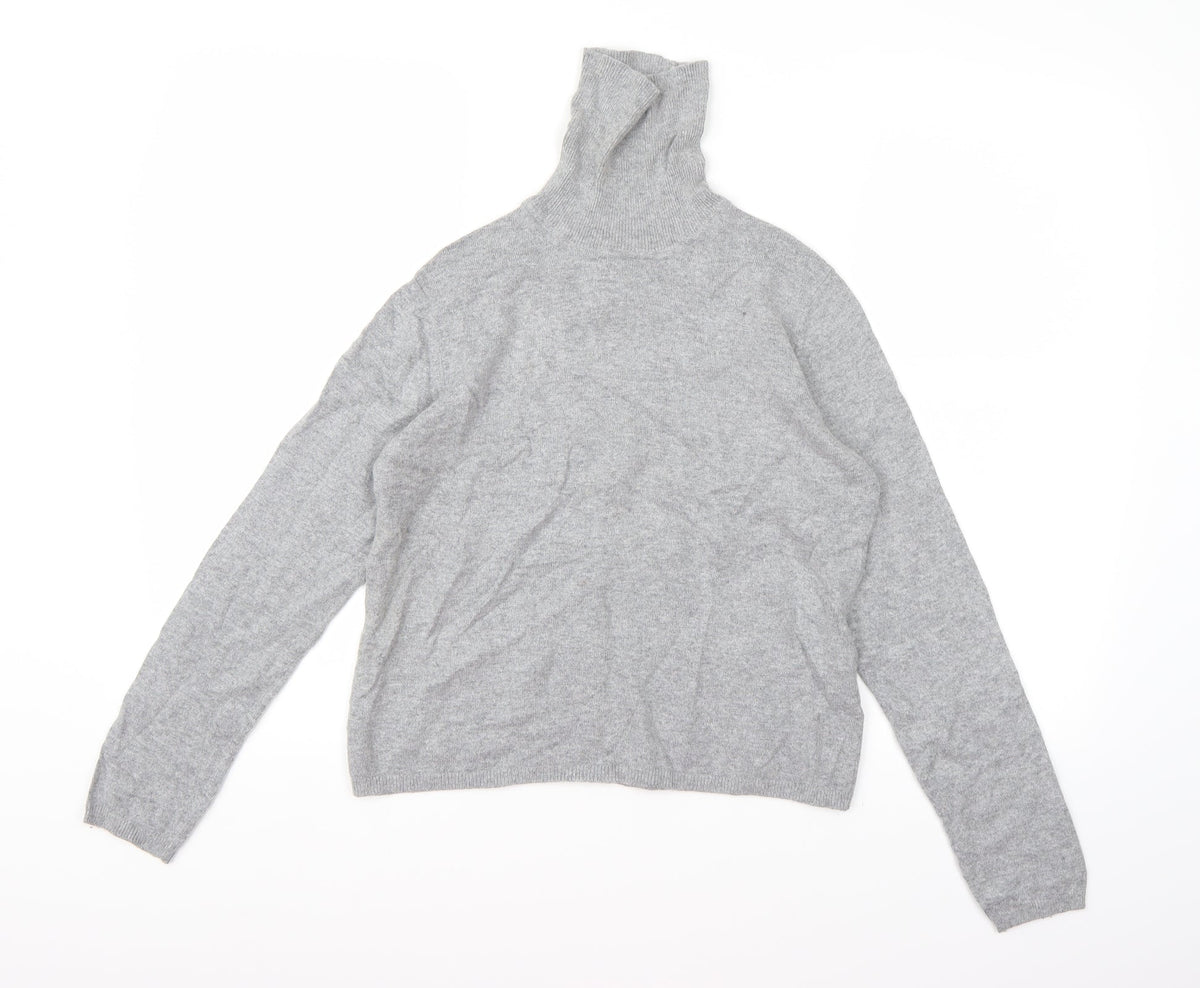 Front view of Marks and Spencer women’s grey knit jumper, size UK 14