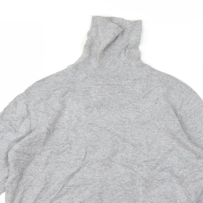 Close-up detail of Marks and Spencer women’s grey knit jumper, size UK 14