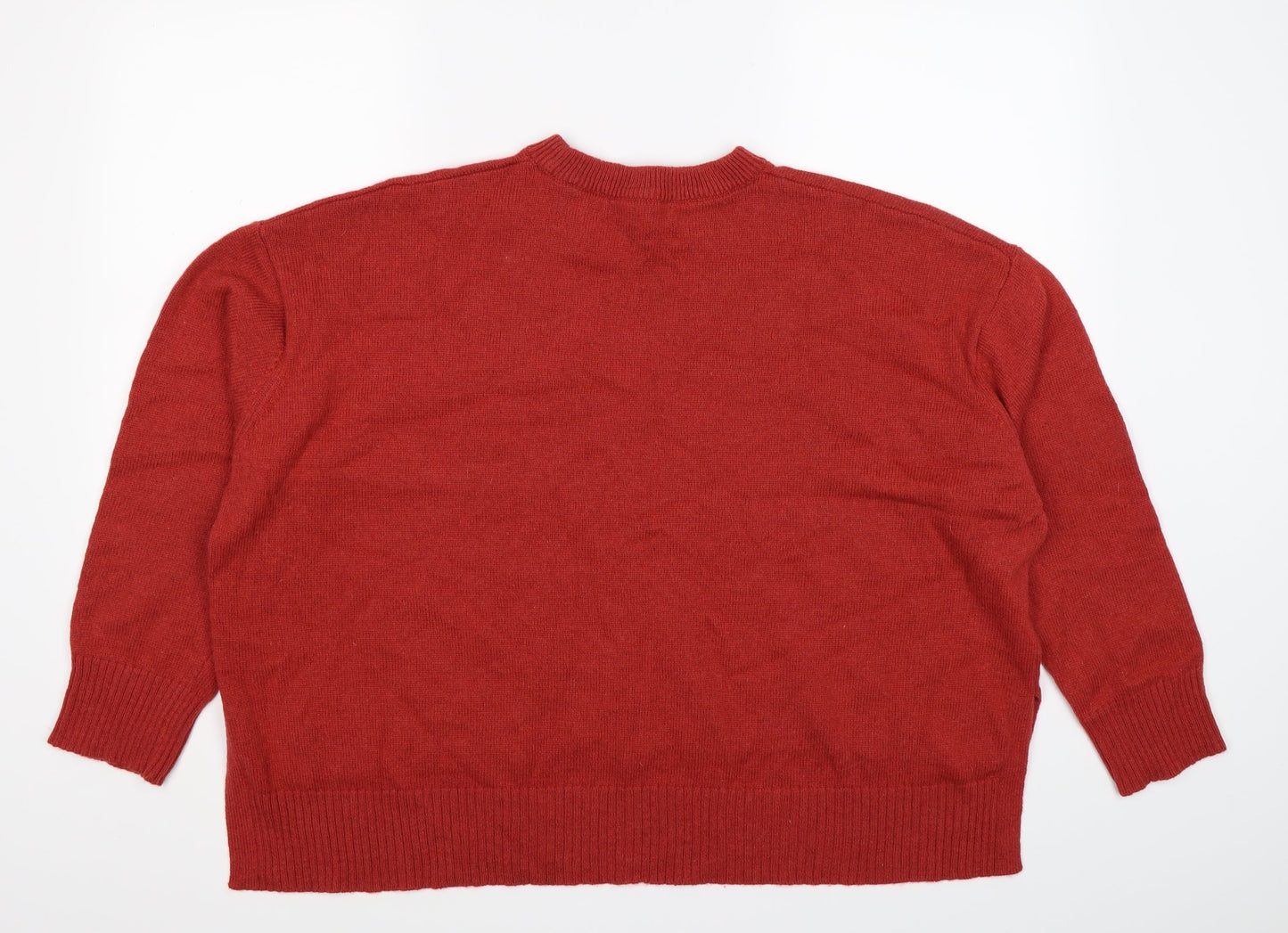 Marks and Spencer Womens Red  Knit Pullover Jumper Size XL