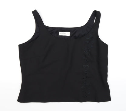 Condici Womens Black Floral  Cropped Tank Size 16