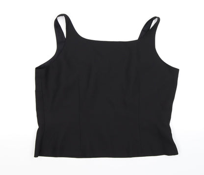 Condici Womens Black Floral  Cropped Tank Size 16