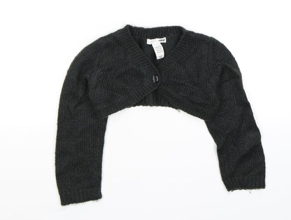 H&M Girls Green  Knit Shrug Jumper Size 2-3 Years  - with glitter