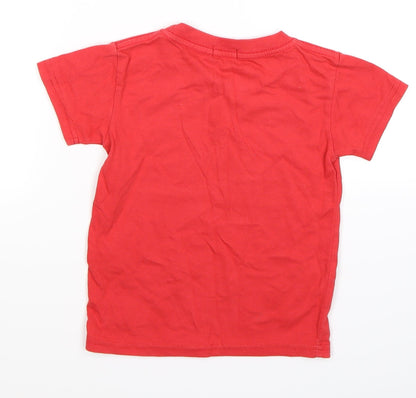 Back view of Hhead Jns boys’ red basic t-shirt, size 3-4, years - weekend popcorn