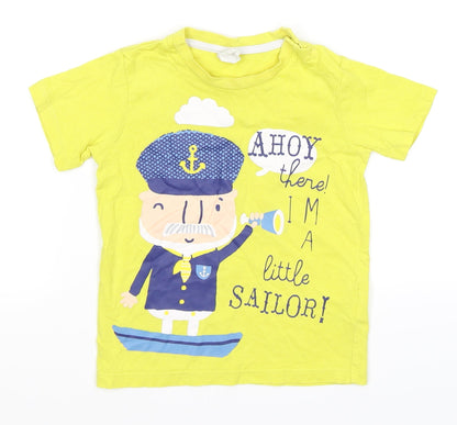 H&M Boys Yellow   Basic T-Shirt Size 12-18 Months  - Ahoy! Sailor