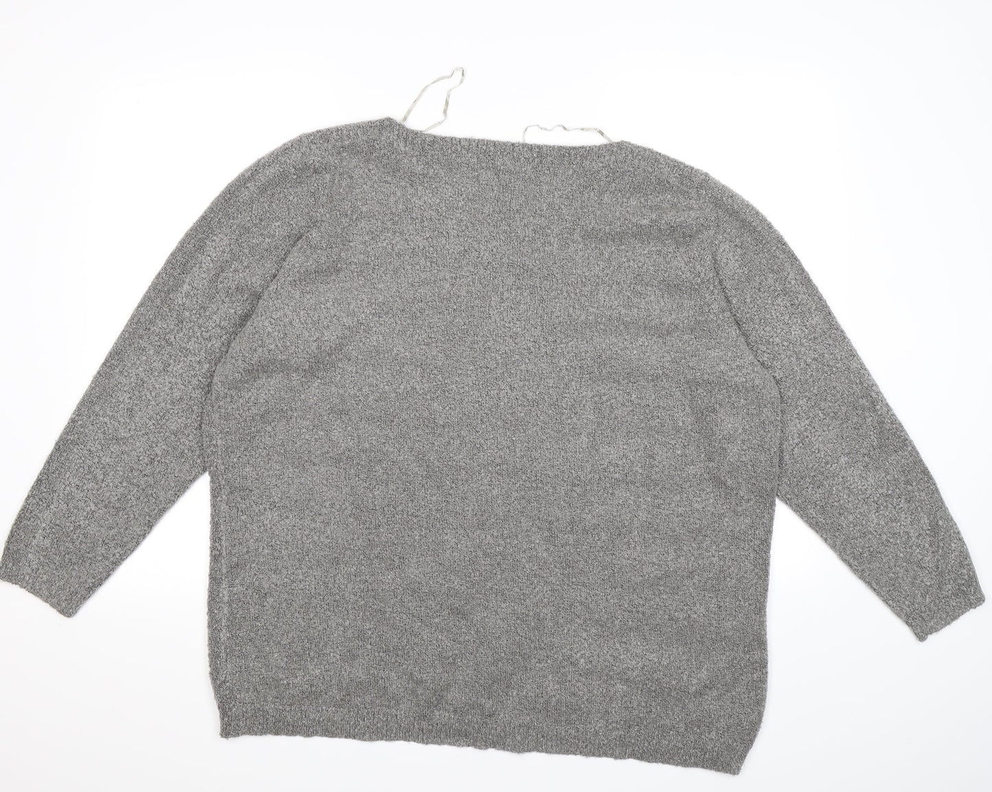 Bonmarché Womens Grey Striped Knit Pullover Jumper Size XL